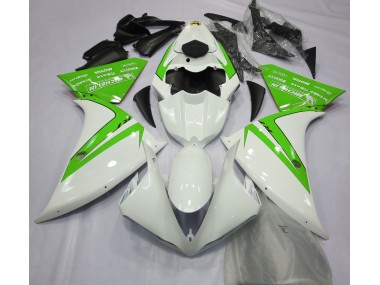 2012-2014 Blanc Brillant & Vert Yamaha R1 Carénage Moto