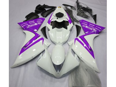 2012-2014 Blanc Brillant & Violet Yamaha R1 Carénage Moto