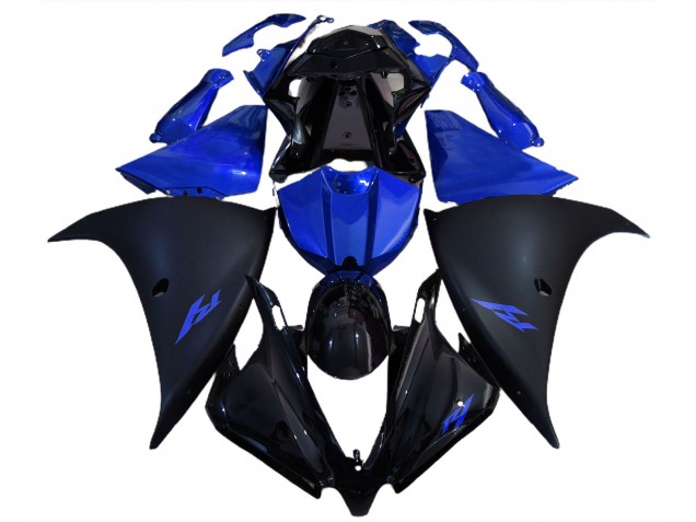 2012-2014 Noir Mat & Bleu Yamaha R1 Carénage Moto 2012-2014 Noir Mat & Bleu Yamaha R1 Carénage Moto