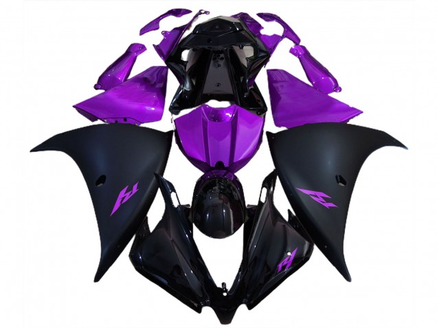 2012-2014 Noir Mat & Violet Yamaha R1 Carénage Moto 2012-2014 Noir Mat & Violet Yamaha R1 Carénage Moto