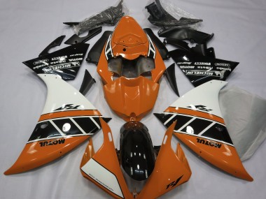 2012-2014 Orange Brillant Blanc & Noir Yamaha R1 Carénage Moto