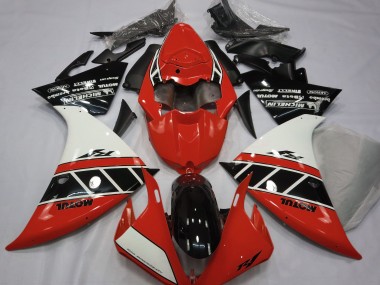 2012-2014 Rouge Brillant Blanc & Noir Yamaha R1 Carénage Moto