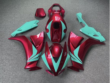 2012-2016 Rouge Brillant & Bleu Sarcelle Honda CBR1000RR Carénage Moto