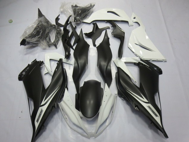 2013-2018 Noir Mat Blanc Kawasaki ZX6R Carénage Moto