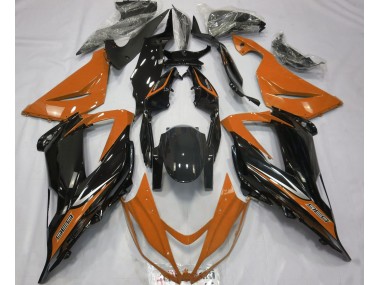 2013-2018 Noir & Orange Kawasaki ZX6R Carénage Moto