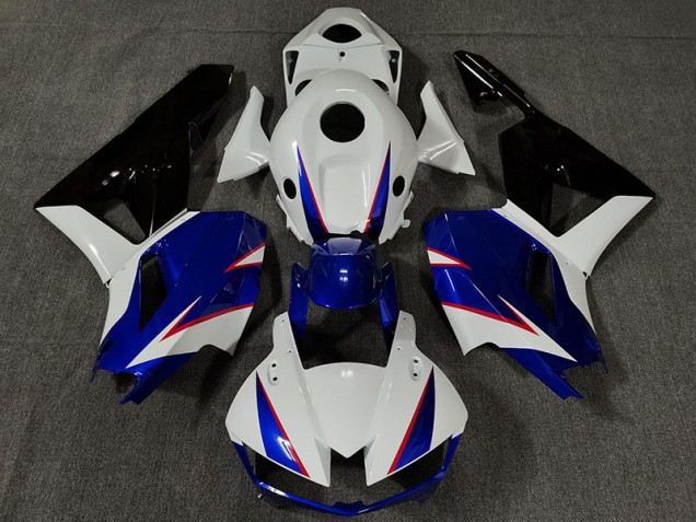 2013-2023 Blanc Brillant & Bleu Profond Honda CBR600RR Carénage Moto 2013-2023 Blanc Brillant & Bleu Profond Honda CBR600RR Carénage Moto