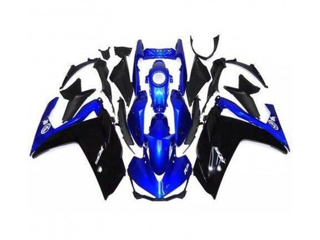 2015-2018 Noir Brillant & Bleu Yamaha R3 Carénage Moto 2015-2018 Noir Brillant & Bleu Yamaha R3 Carénage Moto