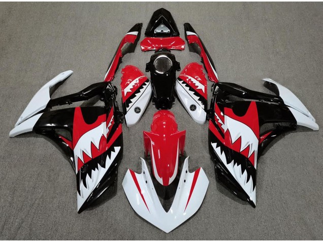2015-2018 Requin Blanc & Rouge Yamaha R3 Carénage Moto 2015-2018 Requin Blanc & Rouge Yamaha R3 Carénage Moto