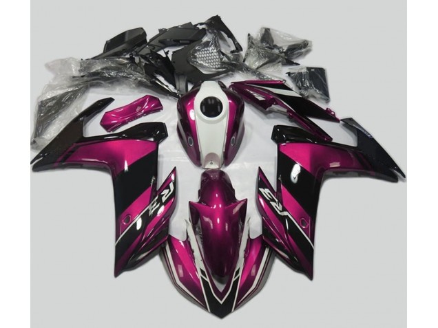 2015-2018 Rose & Noir Brillant Yamaha R3 Carénage Moto 2015-2018 Rose & Noir Brillant Yamaha R3 Carénage Moto