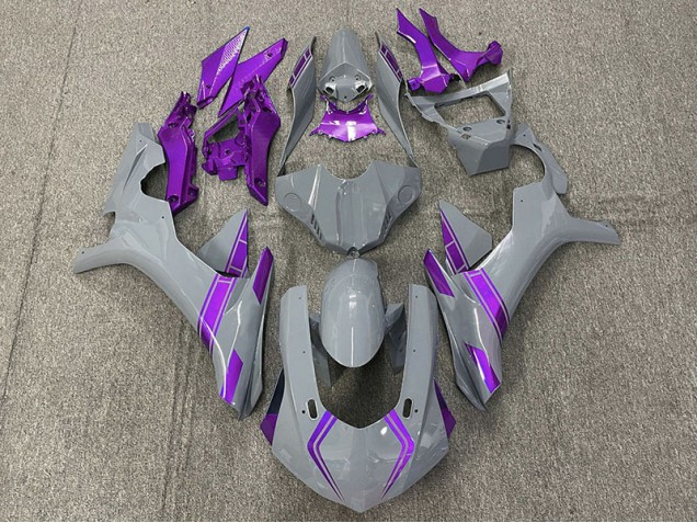 2015-2019 Accents Gris & Violet Nardo Yamaha R1 Carénage Moto 2015-2019 Accents Gris & Violet Nardo Yamaha R1 Carénage Moto