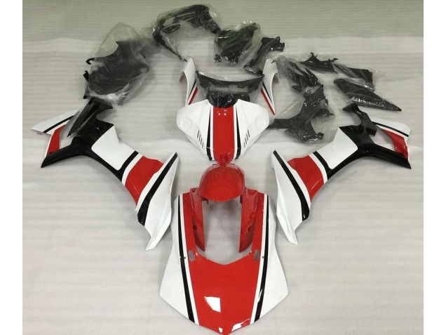 2015-2019 Blanc Brillant Rouge & Noir Yamaha R1 Carénage Moto 2015-2019 Blanc Brillant Rouge & Noir Yamaha R1 Carénage Moto