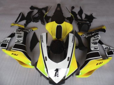 2015-2019 Jaune Brillant & Blanc Yamaha R1 Carénage Moto