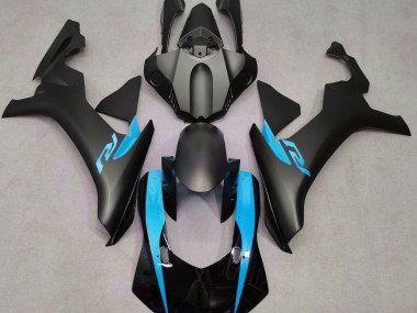 2015-2019 Noir Mat & Bleu Clair Yamaha R1 Carénage Moto