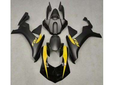 2015-2019 Noir Mat & Jaune Yamaha R1 Carénage Moto
