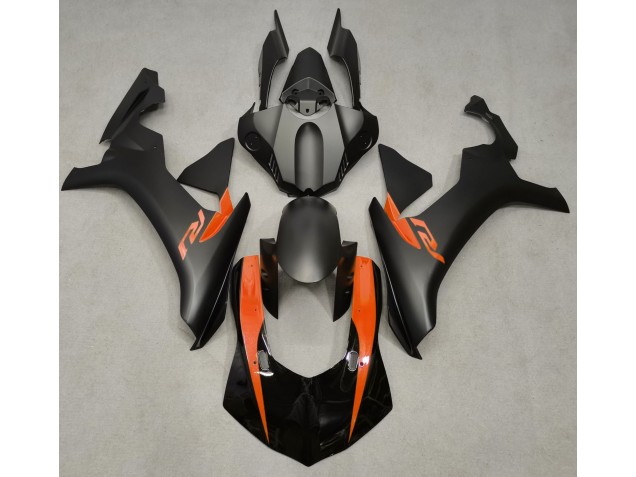 2015-2019 Noir Mat & Orange Yamaha R1 Carénage Moto 2015-2019 Noir Mat & Orange Yamaha R1 Carénage Moto