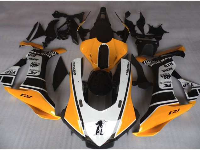 2015-2019 Orange & Blanc Yamaha R1 Carénage Moto 2015-2019 Orange & Blanc Yamaha R1 Carénage Moto