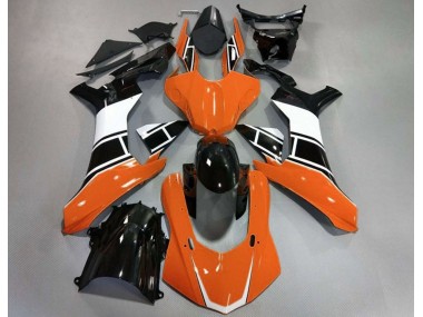 2015-2019 Orange Brillant Blanc & Noir Yamaha R1 Carénage Moto