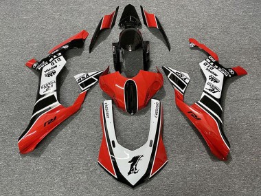 2015-2019 Rouge Brillant & Blanc Yamaha R1 Carénage Moto