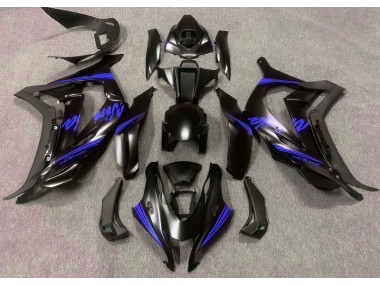 2016-2019 Noir Satiné & Bleu Kawasaki ZX10R Carénage Moto