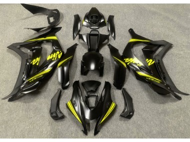 2016-2019 Noir Satiné & Jaune Kawasaki ZX10R Carénage Moto