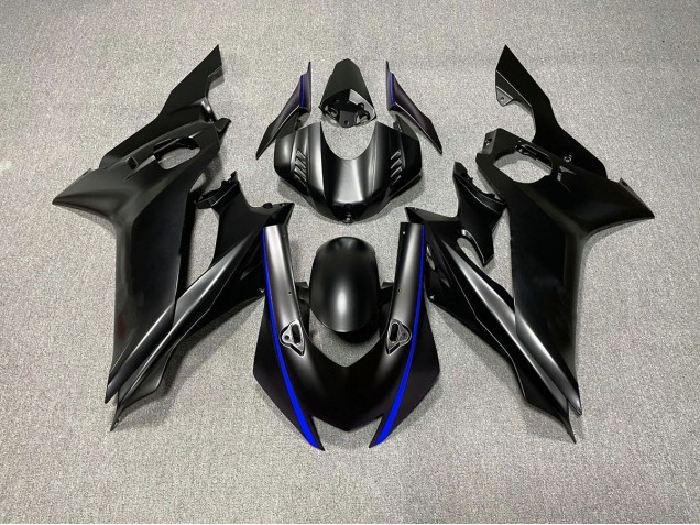 2017-2021 Accents De Noir Mat & De Bleu Yamaha R6 Carénage Moto