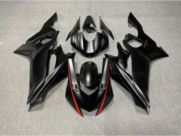2017-2021 Accents De Noir Mat & De Rouge Yamaha R6 Carénage Moto 2017-2021 Accents De Noir Mat & De Rouge Yamaha R6 Carénage Moto