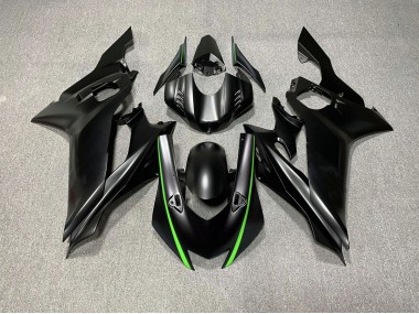 2017-2021 Accents De Noir Mat & De Vert Yamaha R6 Carénage Moto