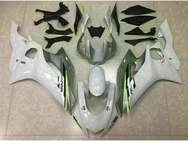 2017-2021 Blanc Brillant & Argent Yamaha R6 Carénage Moto 2017-2021 Blanc Brillant & Argent Yamaha R6 Carénage Moto