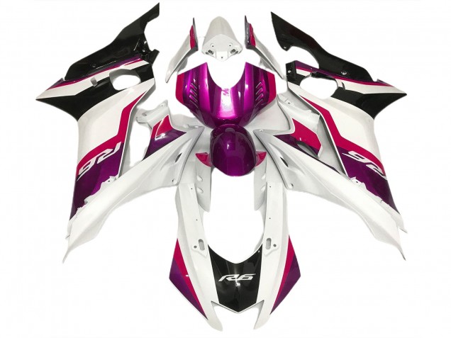 2017-2021 Rose & Blanc Brillant Yamaha R6 Carénage Moto 2017-2021 Rose & Blanc Brillant Yamaha R6 Carénage Moto