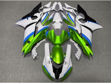 2017-2021 Vert Brillant & Bleu Clair Yamaha R6 Carénage Moto