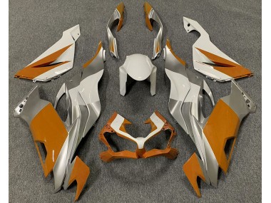 2019-2023 Orange Blanc & Argent Kawasaki ZX6R Carénage Moto