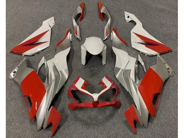 2019-2023 Rouge Blanc & Argent Kawasaki ZX6R Carénage Moto 2019-2023 Rouge Blanc & Argent Kawasaki ZX6R Carénage Moto