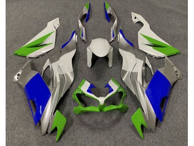 2019-2023 Vert Brillant Bleu & Argent Kawasaki ZX6R Carénage Moto