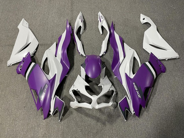 2019-2023 Violet Mat & Blanc Kawasaki ZX6R Carénage Moto 2019-2023 Violet Mat & Blanc Kawasaki ZX6R Carénage Moto